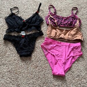 Parade Women's Intimates Set - Black, Pink, Tan